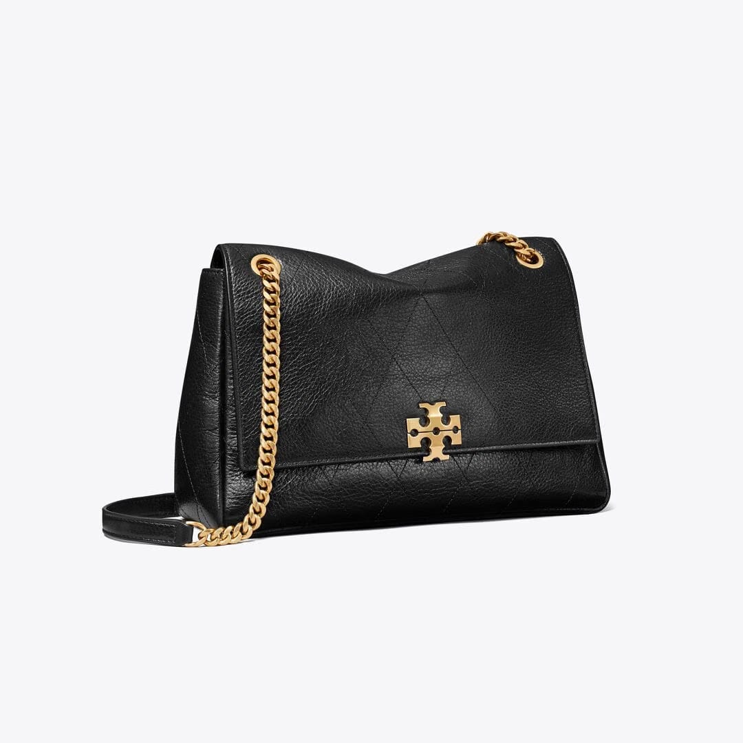 Tory Burch Charlie Quilted Shoulder Bag Black