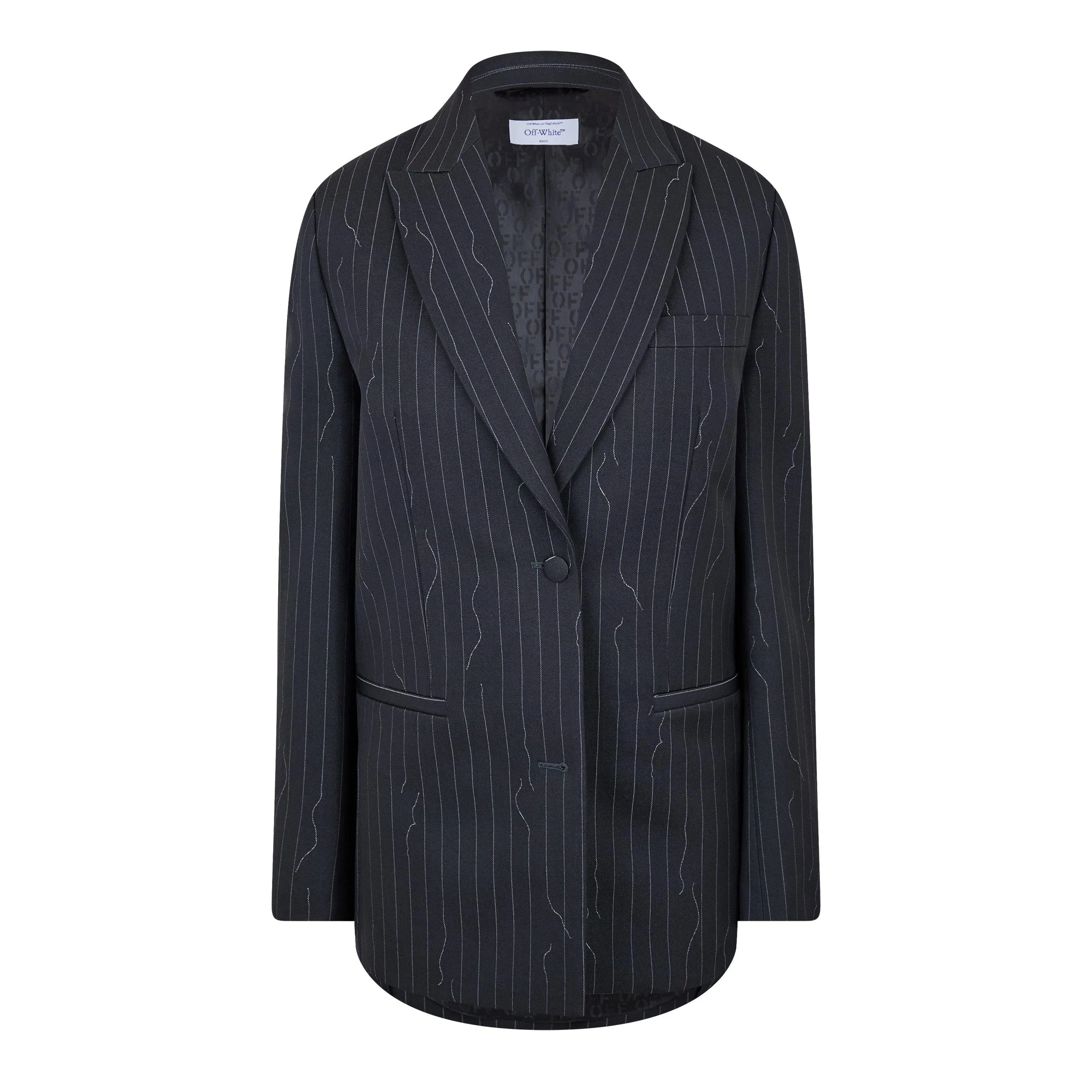 Wool-Mix Structured Raw-Edge Suit Jacket