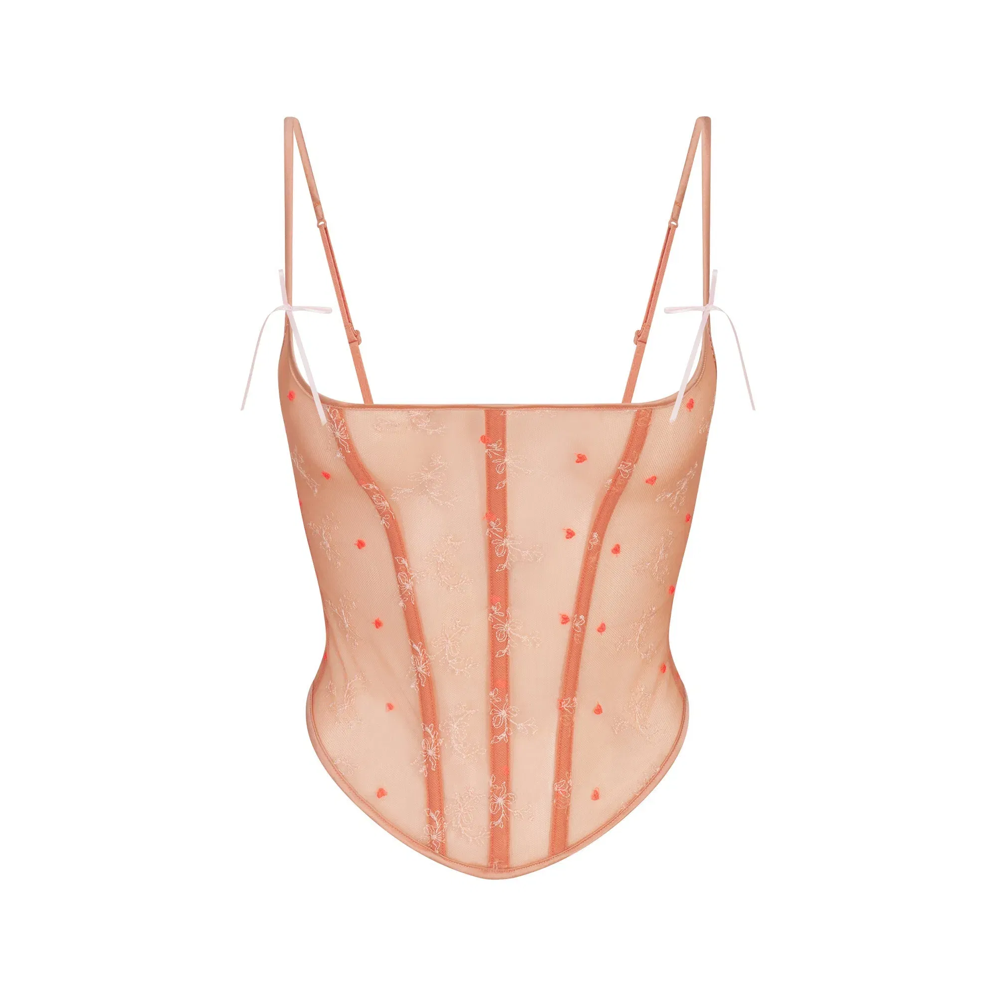 EMBROIDERED TULLE CORSET | GUAVA HEART TULLE