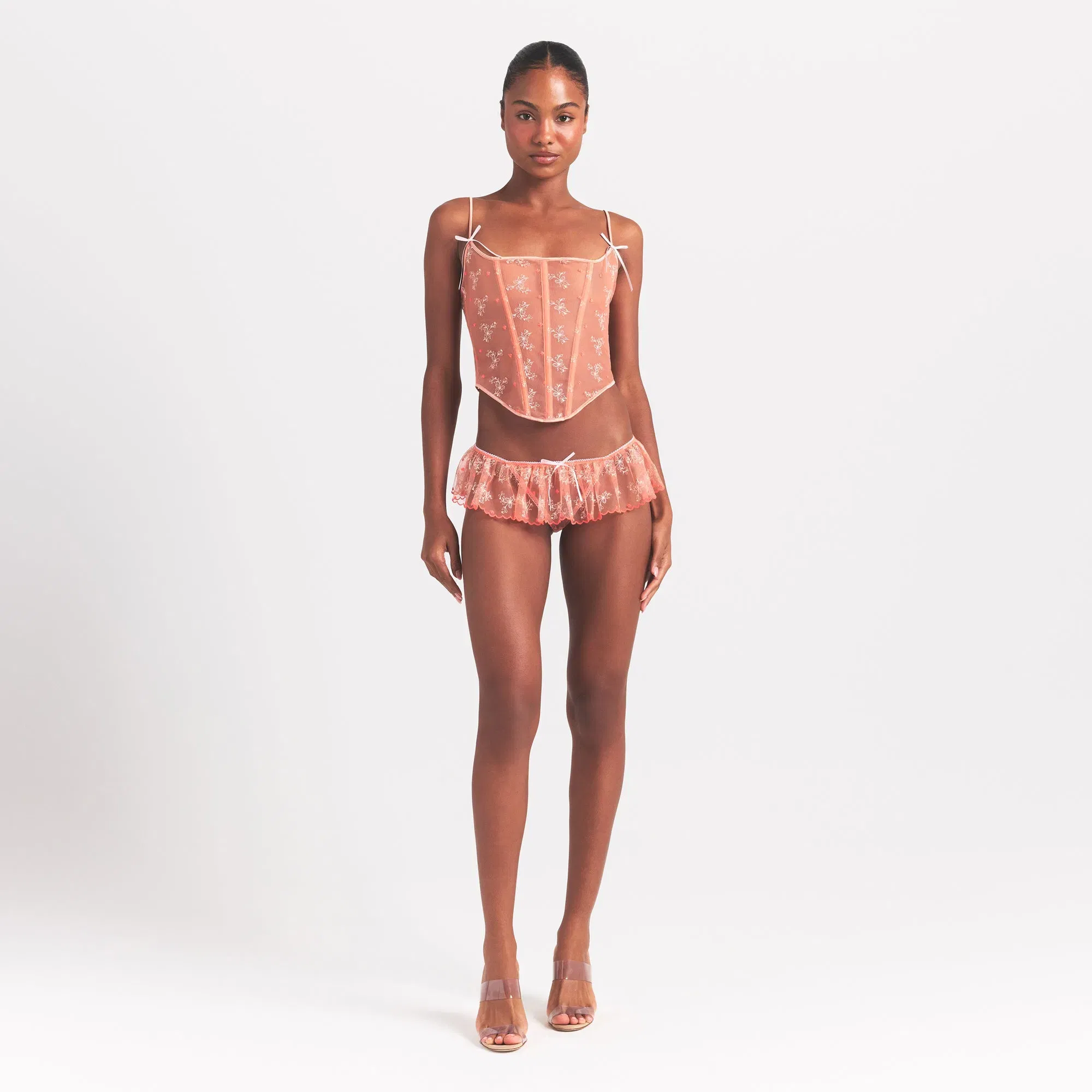 EMBROIDERED TULLE CORSET | GUAVA HEART TULLE