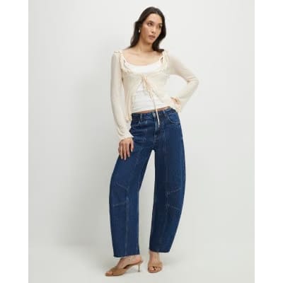 Cream Long Sleeve 2 in 1 Layered Top