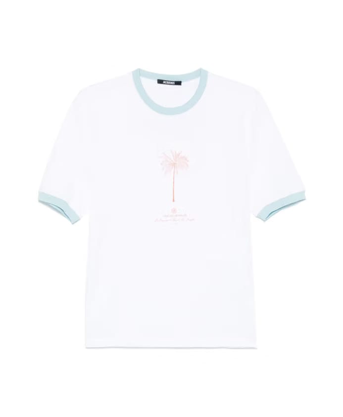 Jacquemus White Logo Print Short Sleeve T-Shirt