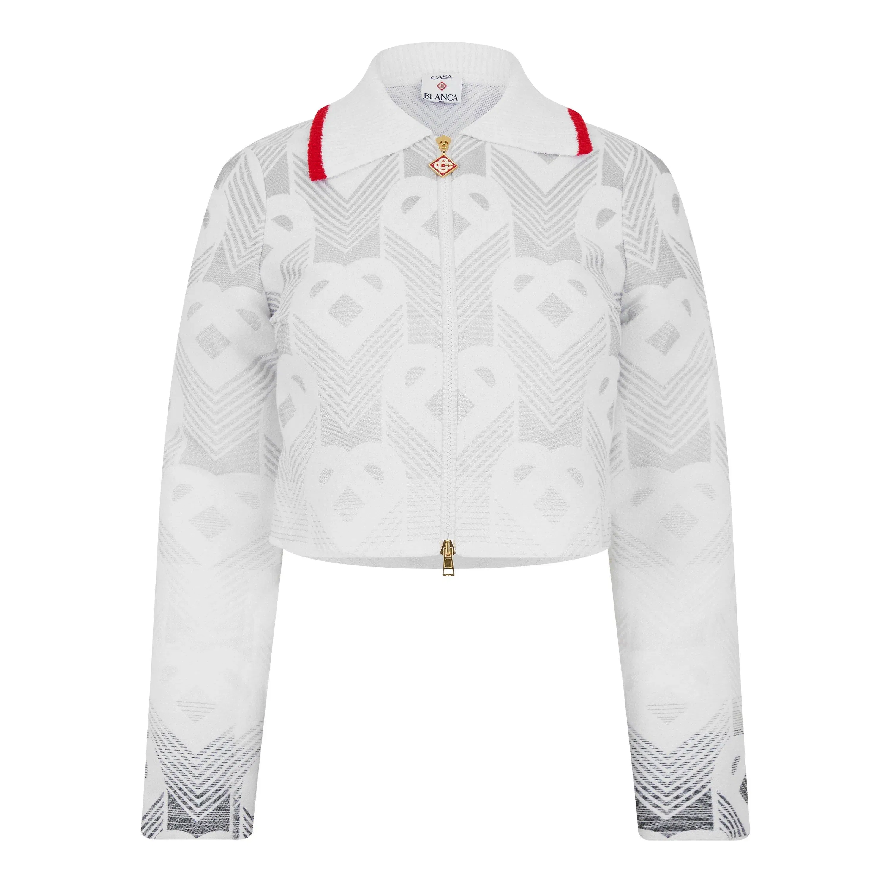 Gradient Heart Monogram Cotton Long Sleeve Boucle Jacket
