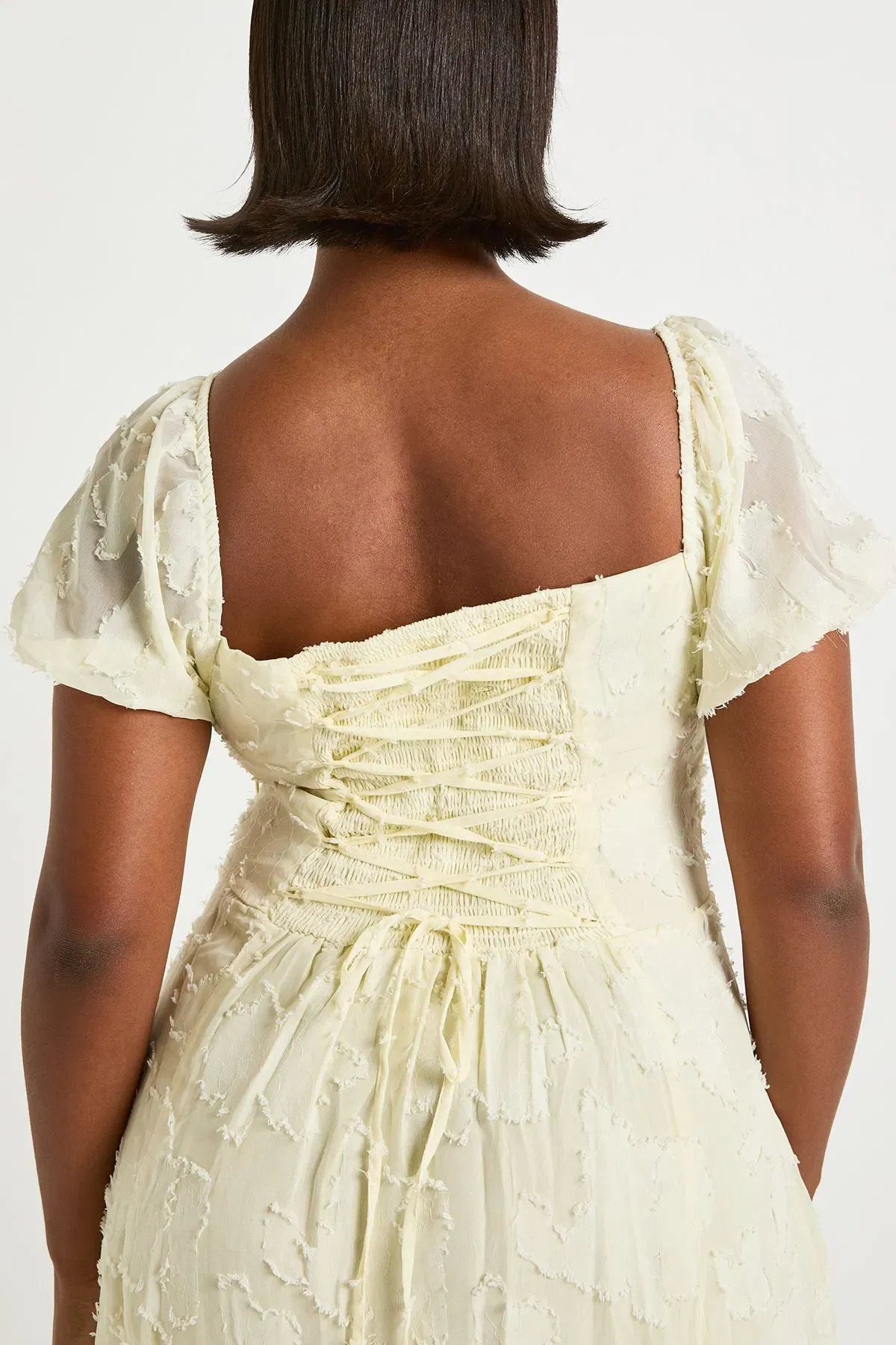 Plus Burnout Milkmaid Midi Dress