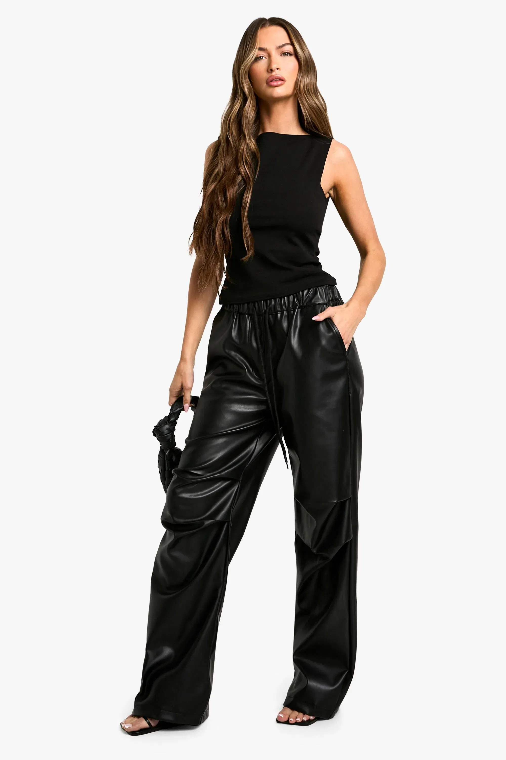 Crepe Slash Neck Sleeveless Blouse