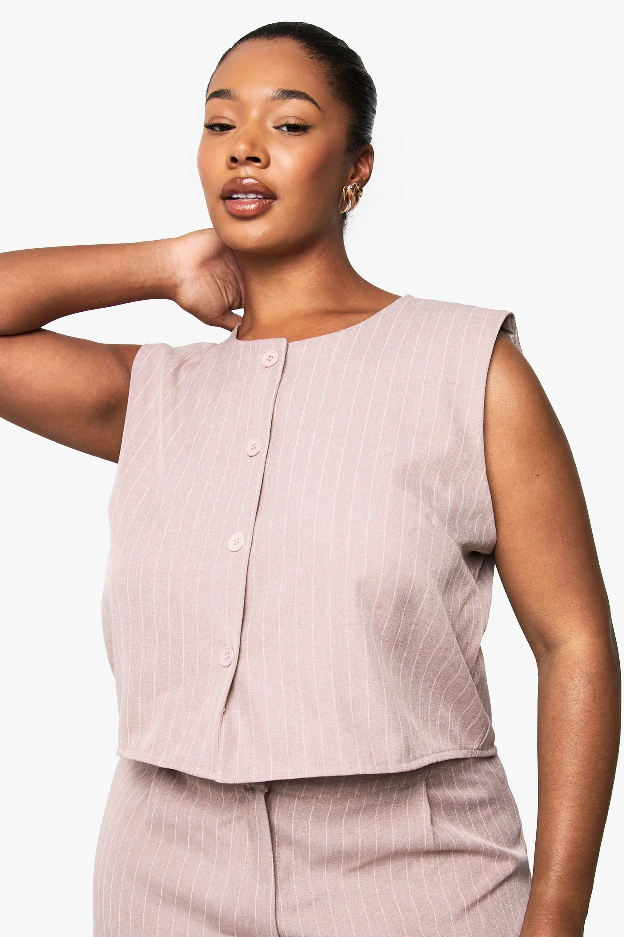 Plus Button Down Longline Waistcoat