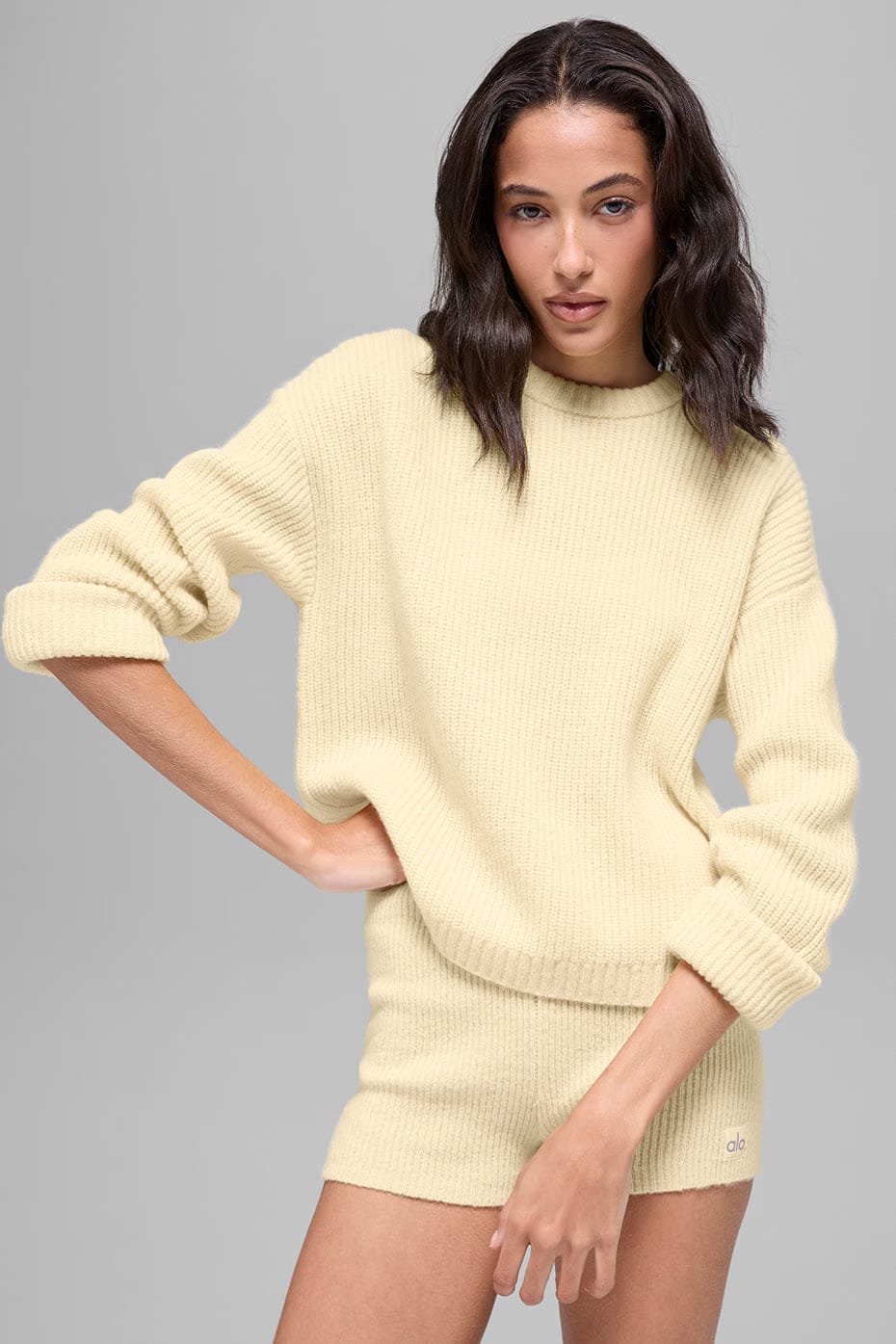 Wool Cashmere Ribbed Noble Crewneck Sweater