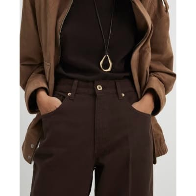 Brown Mid Rise Bootcut Jeans