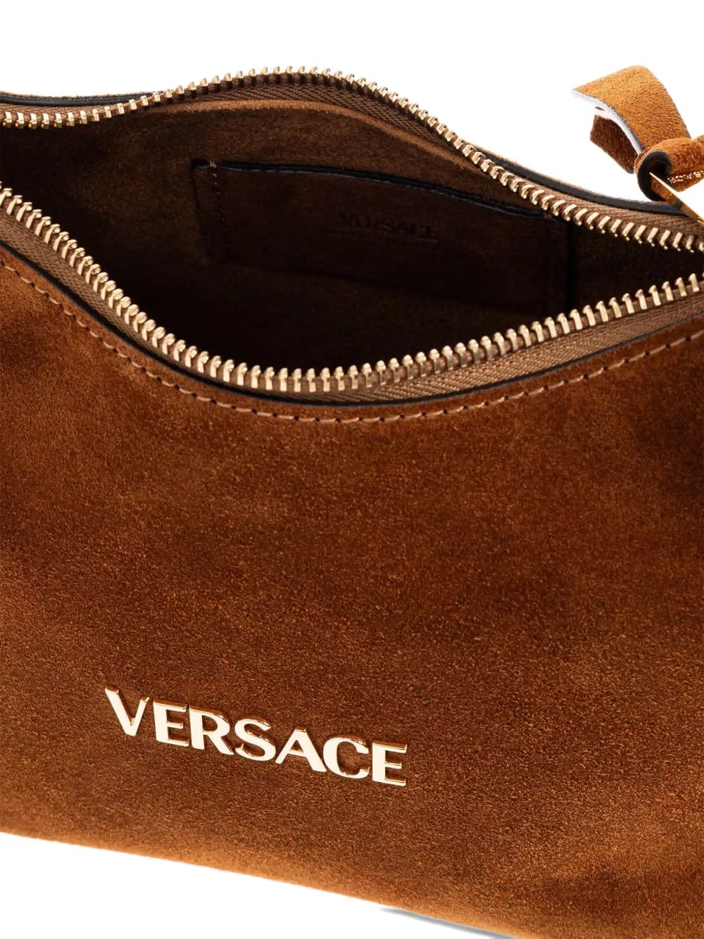 logo-lettering suede tote bag