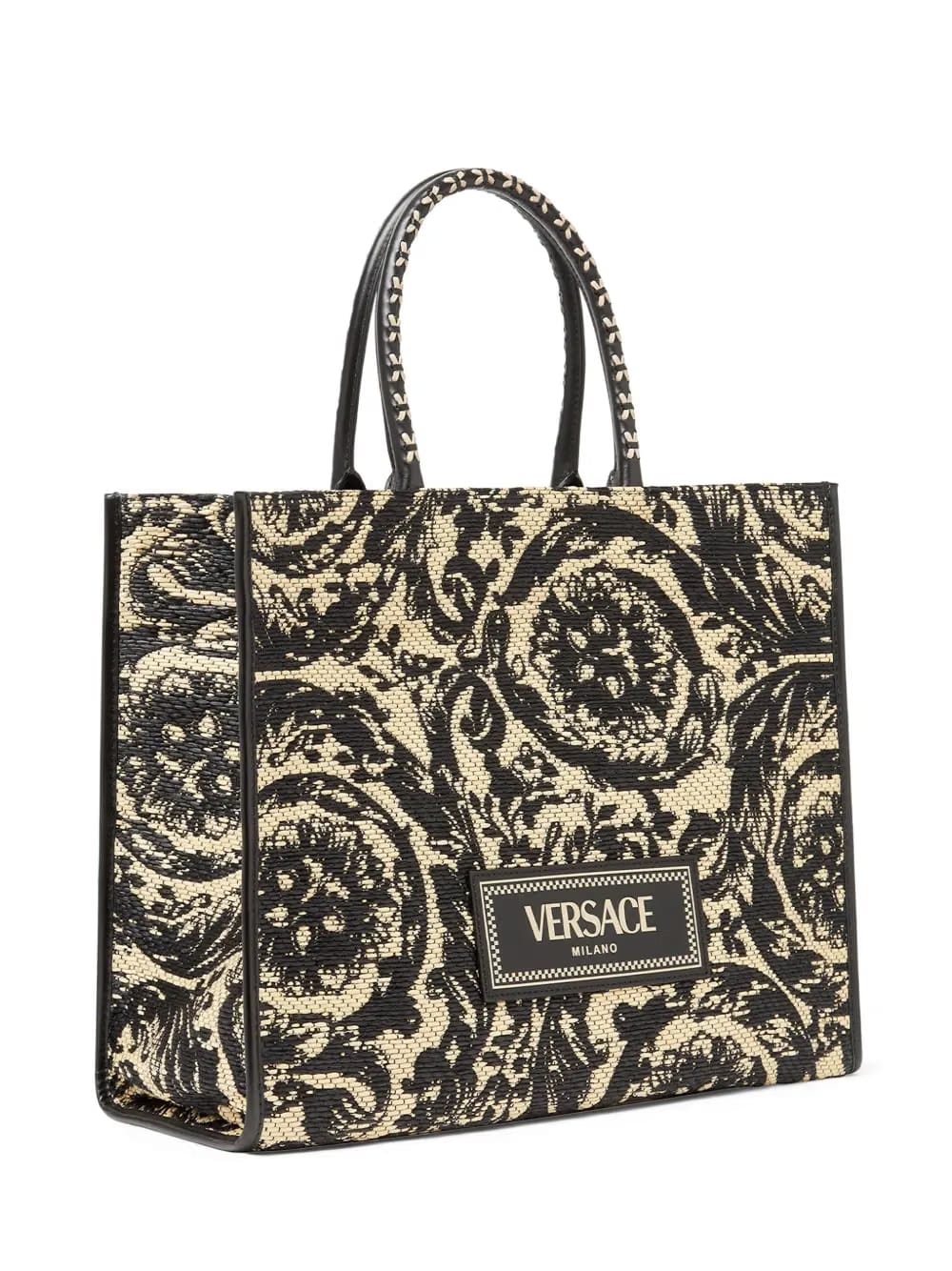 large Barocco Athena raffia tote bag