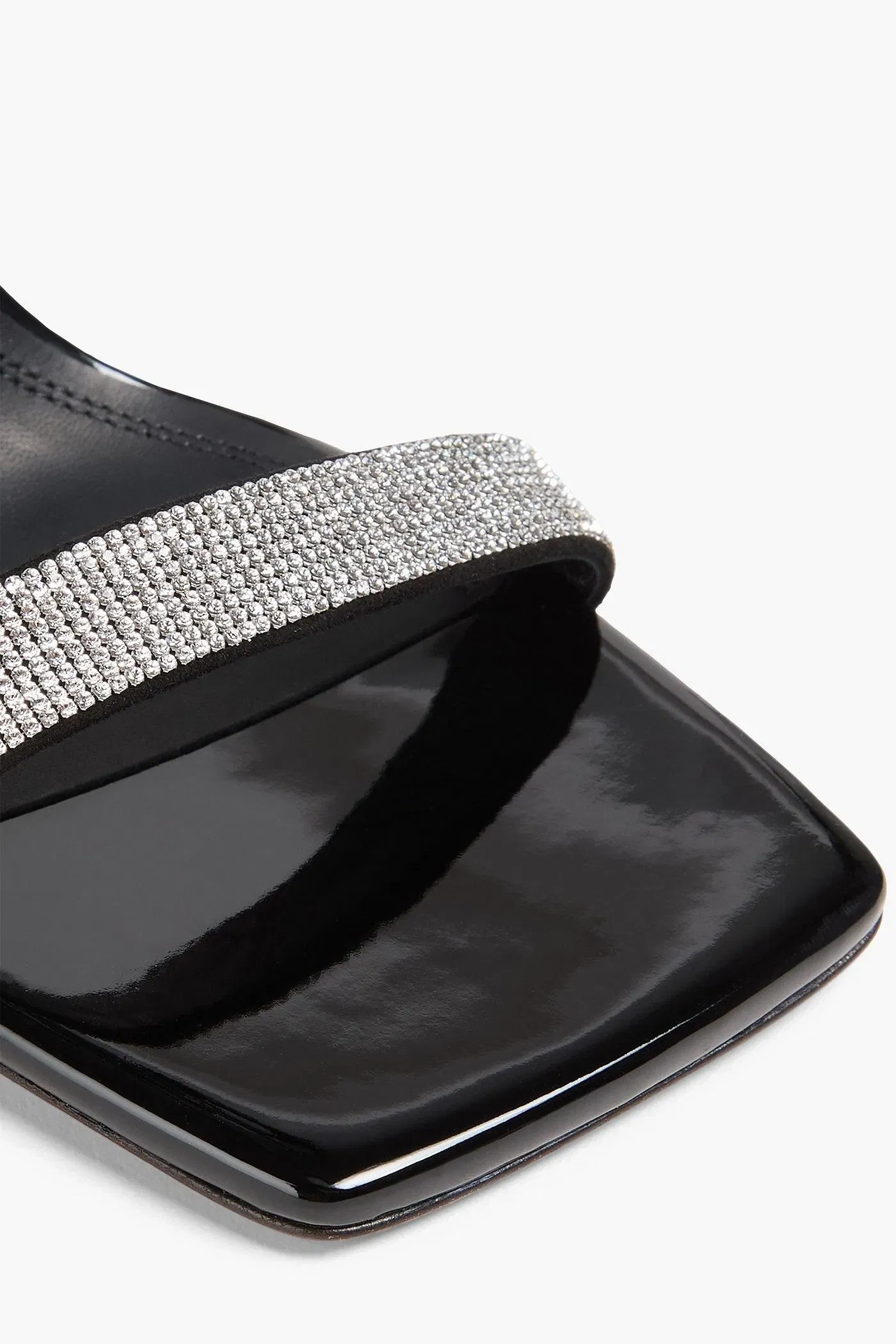 Amina Muaddi Rih Crystal-Embellished Suede And Pvc Sandals Black Women's