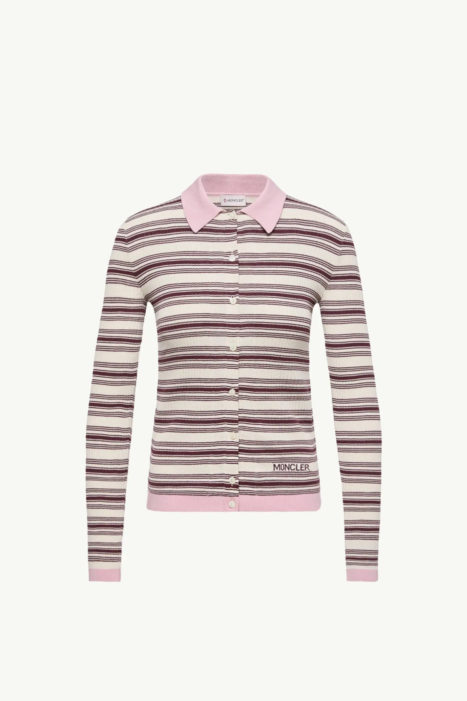Moncler Cotton Crêpe Polo Shirt Brown & Pink Brown & Pink