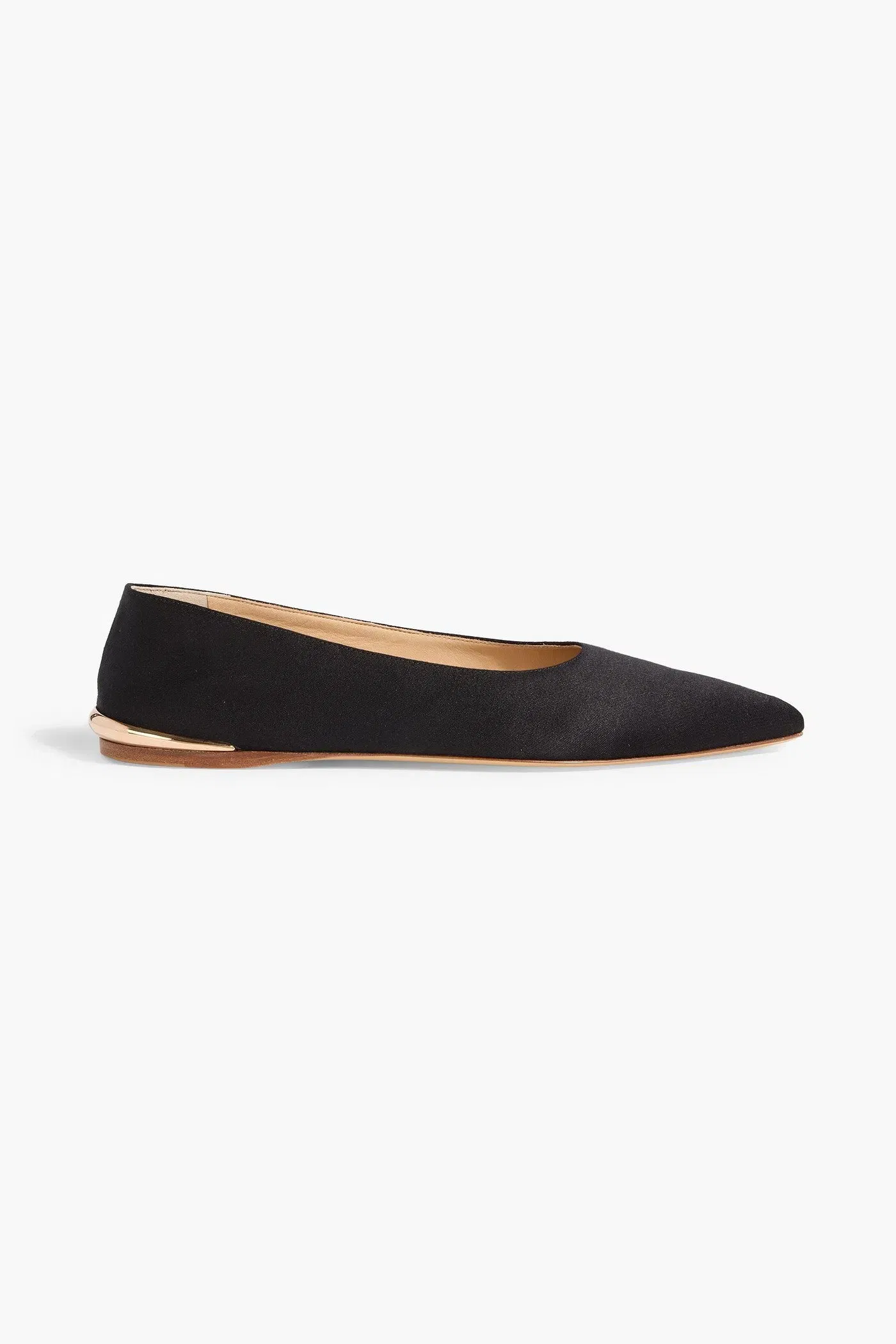 Gabriela Hearst Fleur Canvas Point-Toe Flats Black Women's