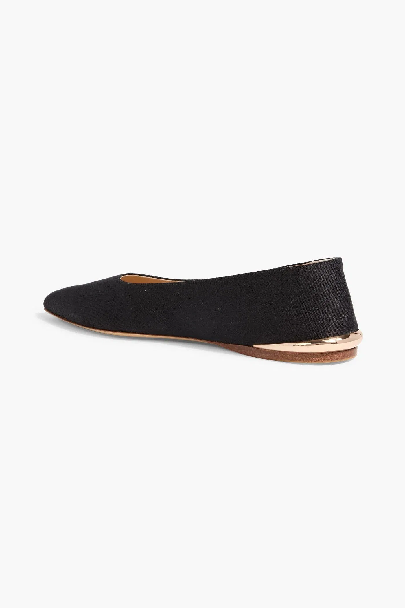 Gabriela Hearst Fleur Canvas Point-Toe Flats Black Women's