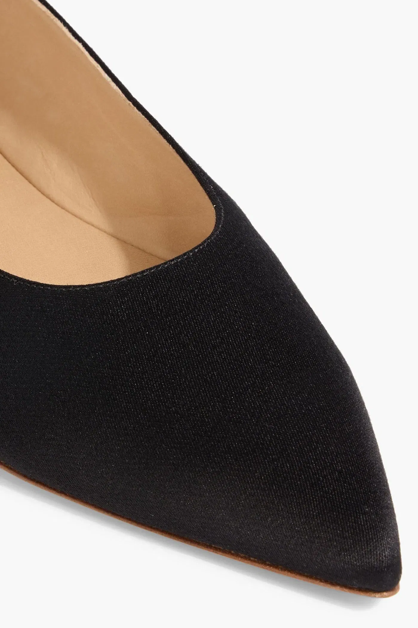 Gabriela Hearst Fleur Canvas Point-Toe Flats Black Women's