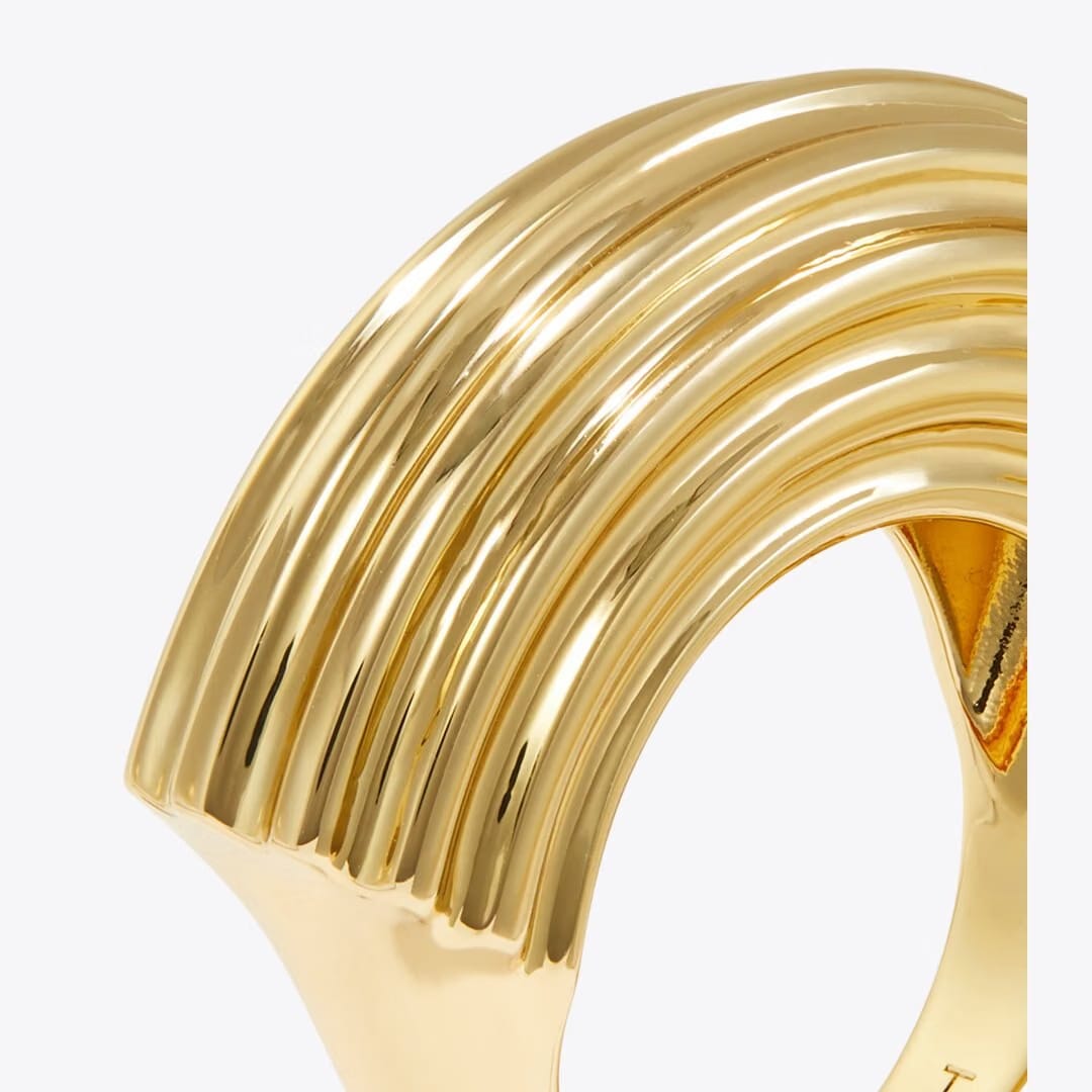 Tory Burch Pierced Ring Light Brass