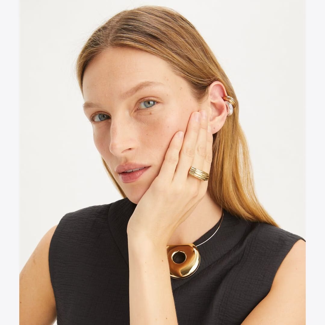 Tory Burch Pierced Ring Light Brass