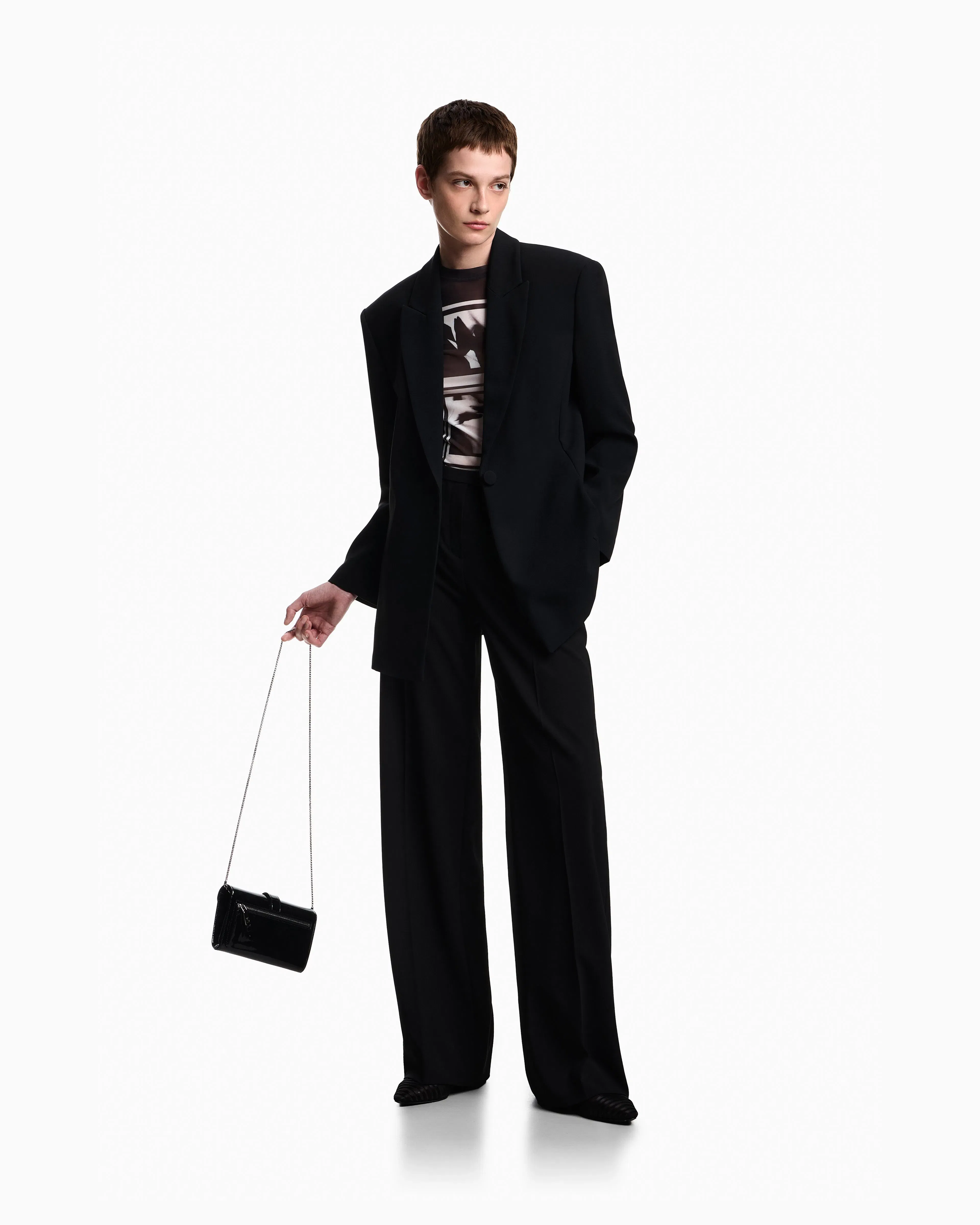 Emporio Armani Mesh jumper with all-over photographic prints