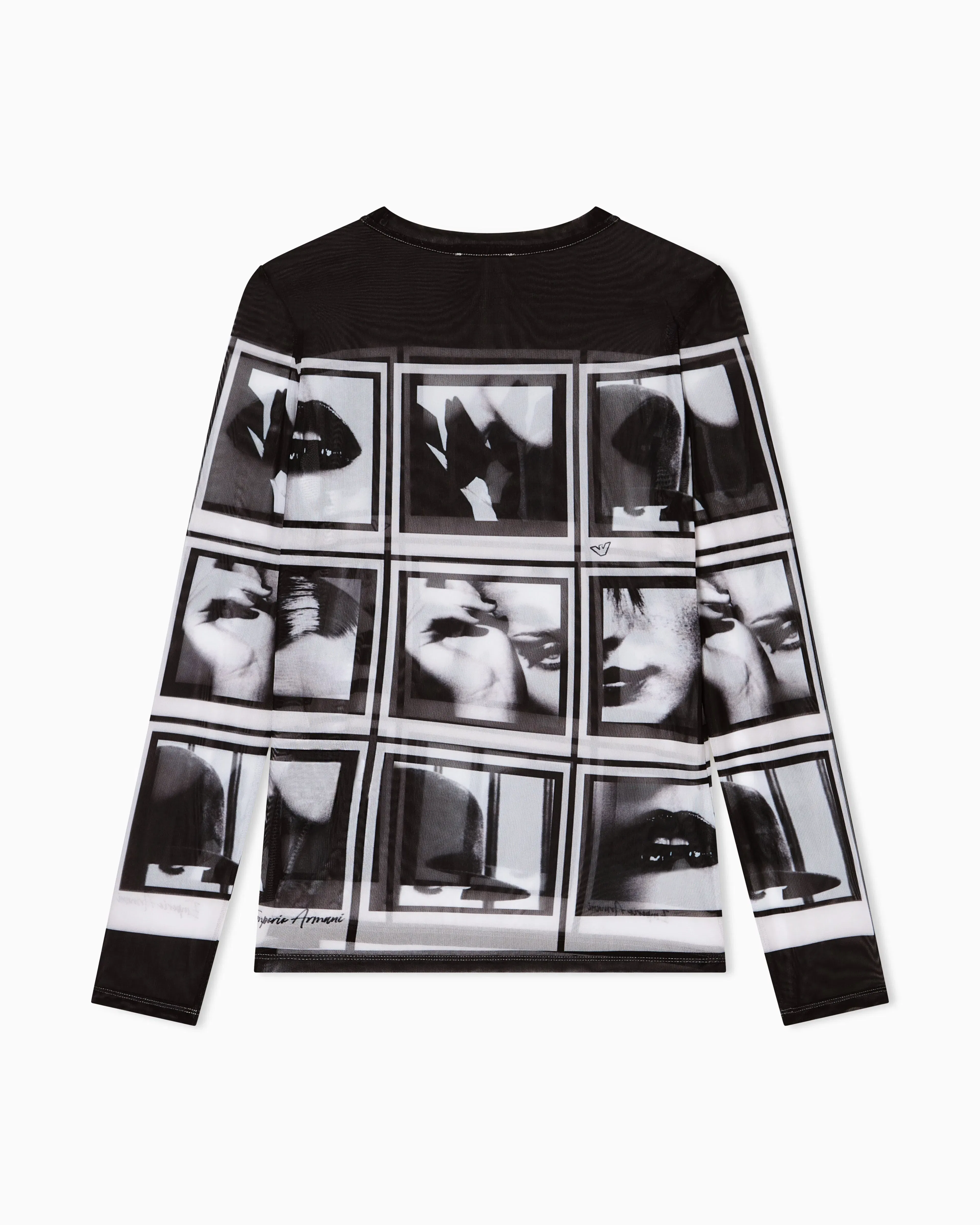 Emporio Armani Mesh jumper with all-over photographic prints