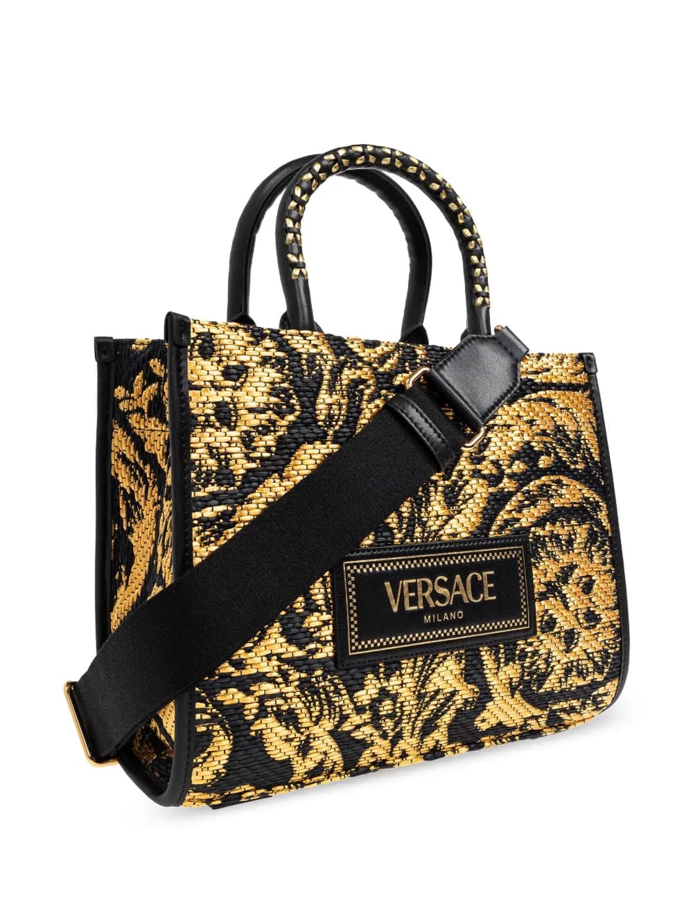 small Barocco Athena raffia tote bag