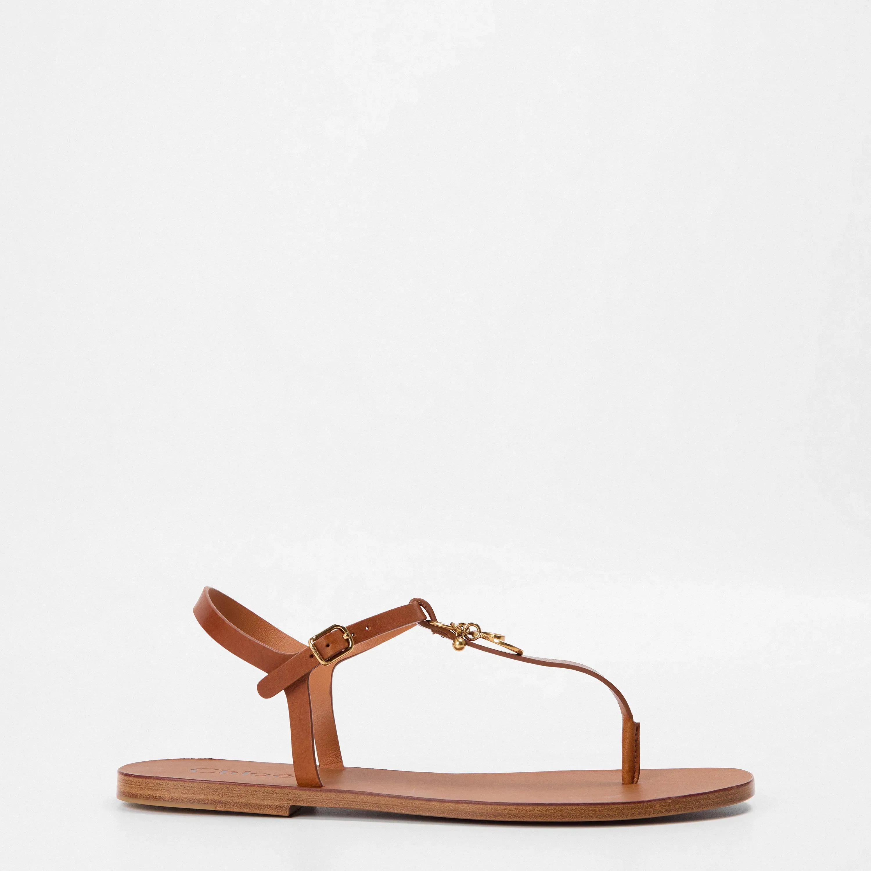 's Charms Adjustable Ankle Strap Flat Sandals
