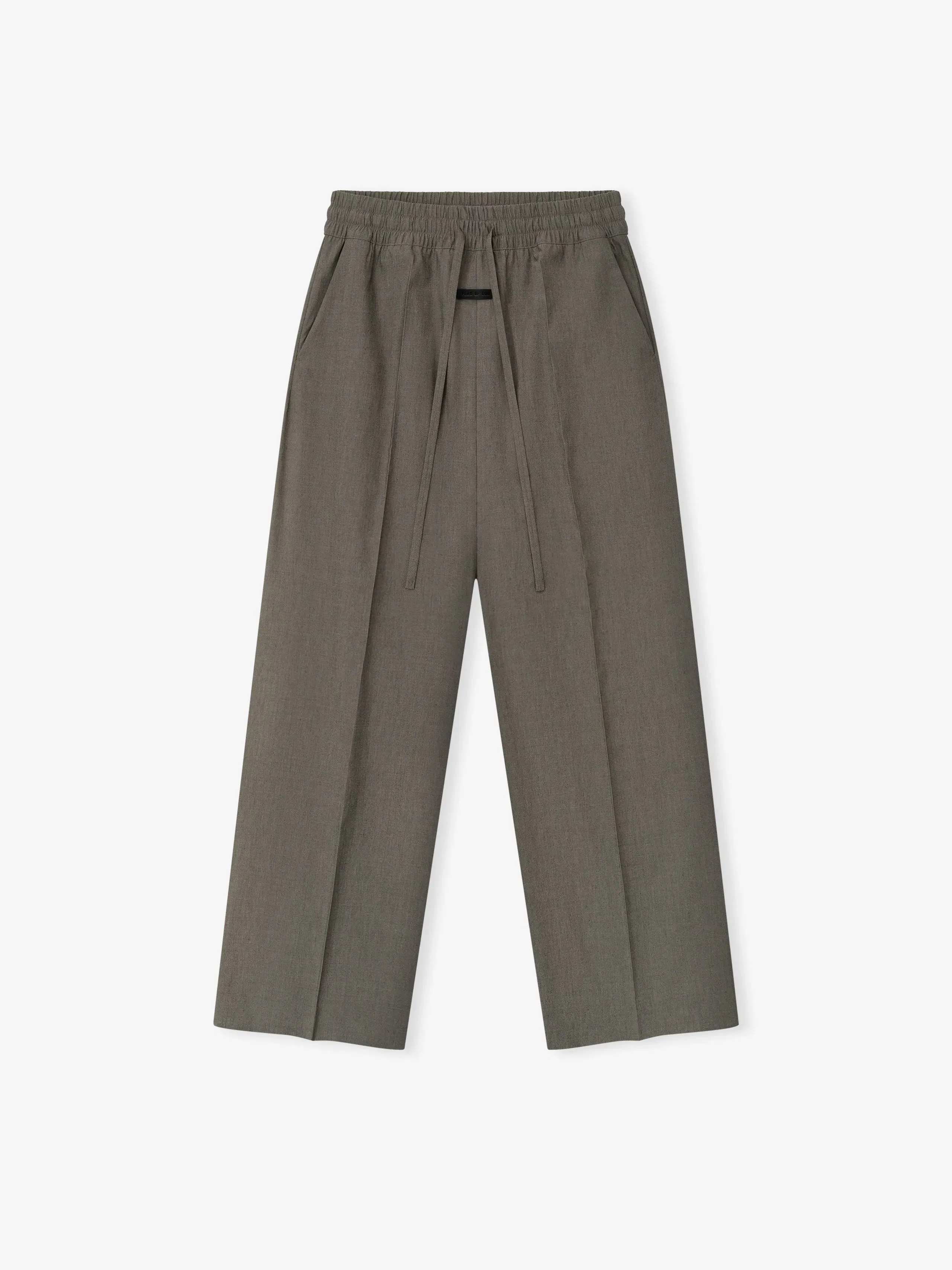 Essentials Cotton Wool Oxford Wide Leg Drawstring Pants Willow