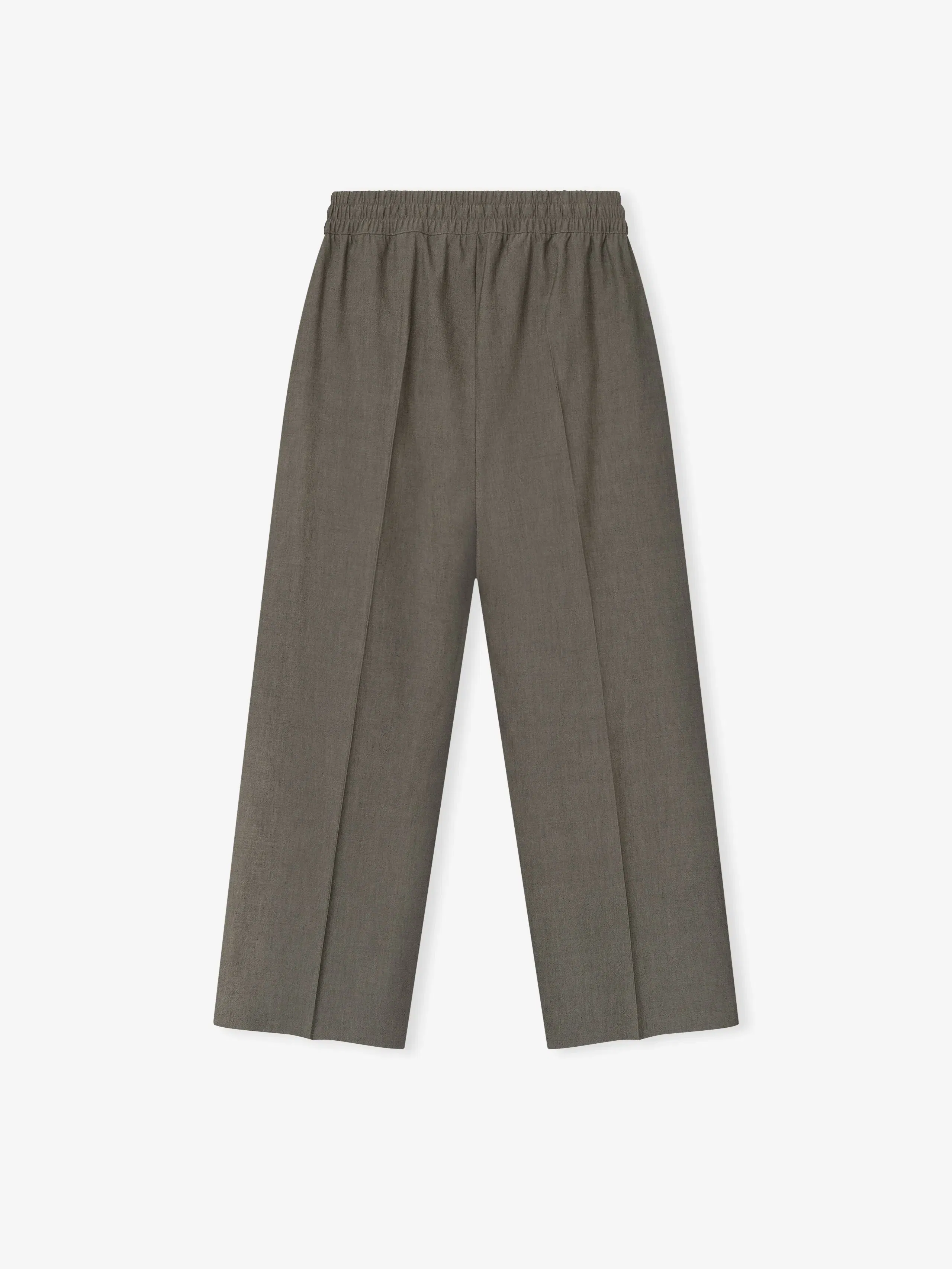 Essentials Cotton Wool Oxford Wide Leg Drawstring Pants Willow
