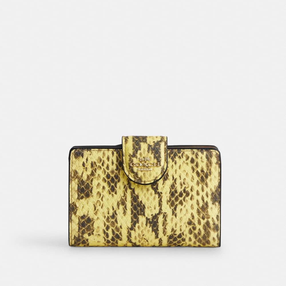 Coach Medium Corner Zip Wallet Gold Yellow