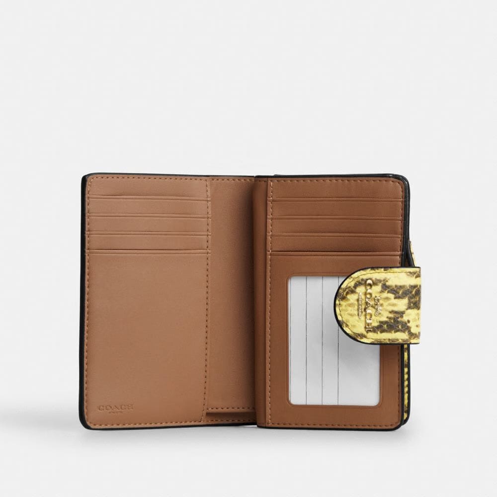Coach Medium Corner Zip Wallet Gold Yellow