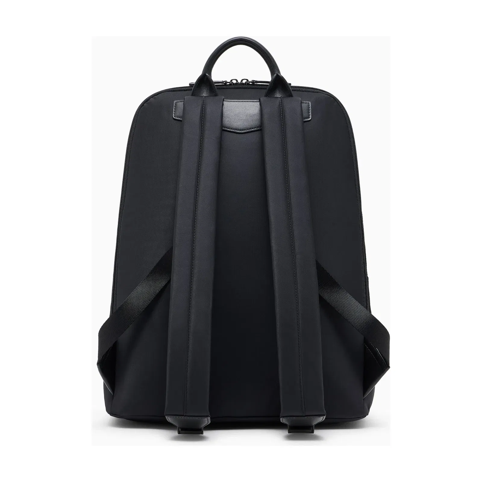 Emporio Armani Recycled nylon backpack with zip and leather details