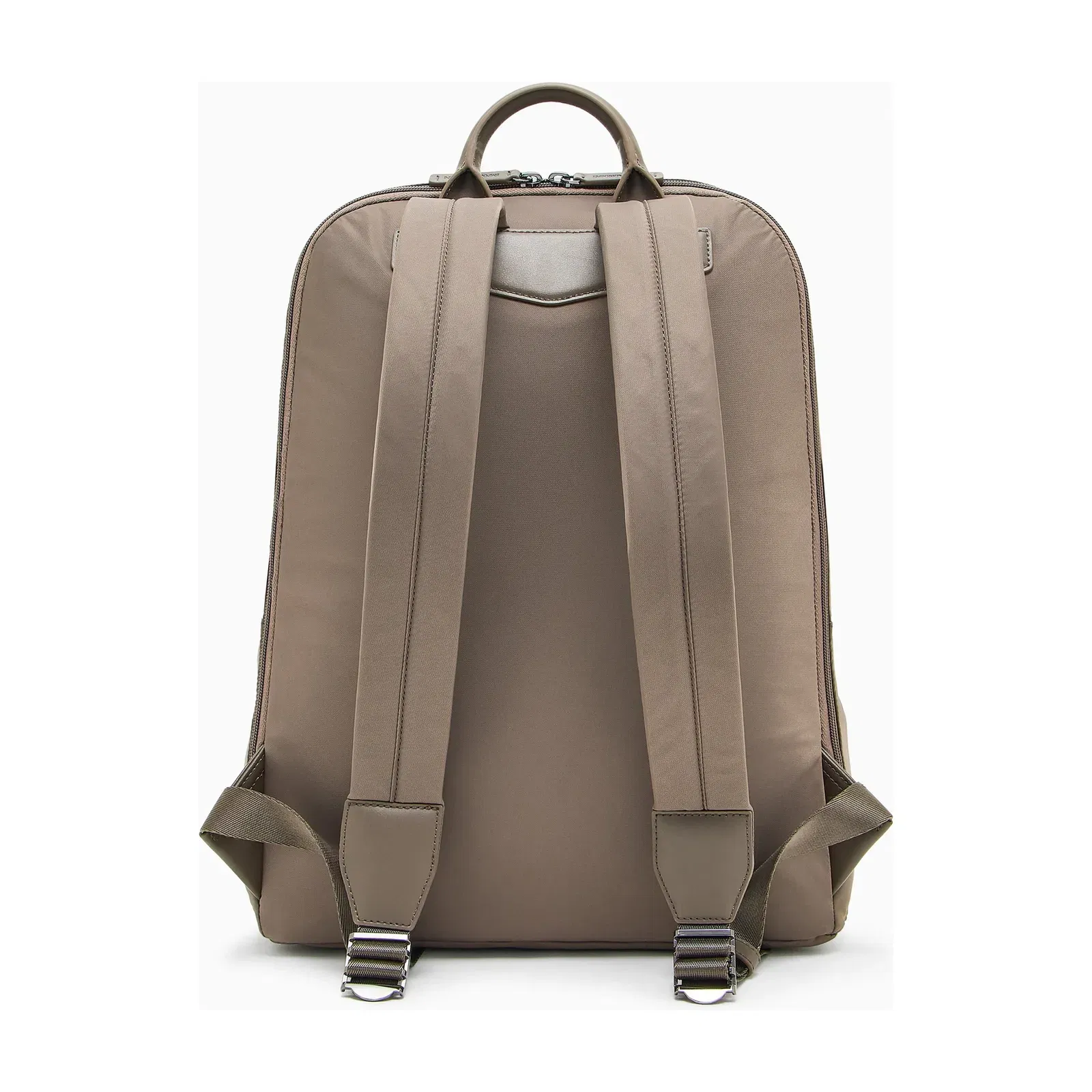 Emporio Armani Recycled nylon backpack with zip and leather details