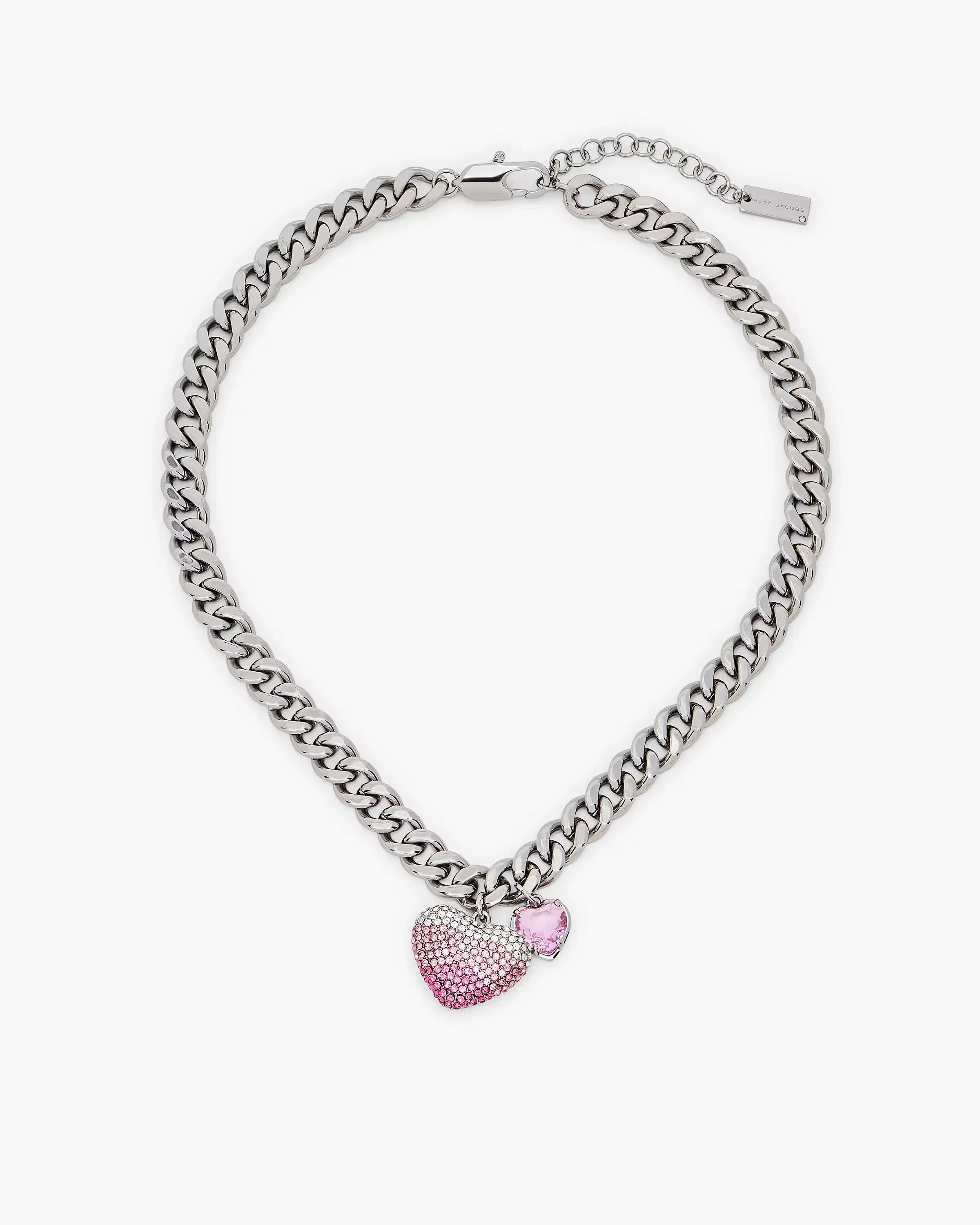 Marc Jacobs The Heart Balloon Pave Necklace Silver/Rose