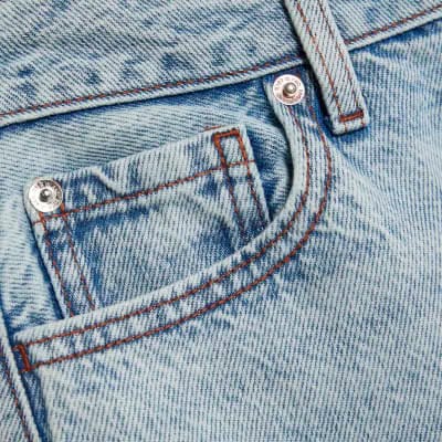 Petite Blue High Rise Relaxed Straight Jeans