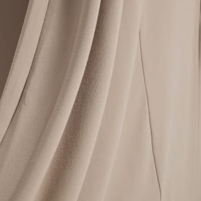 Petite Beige Fitted Waist Maxi Dress