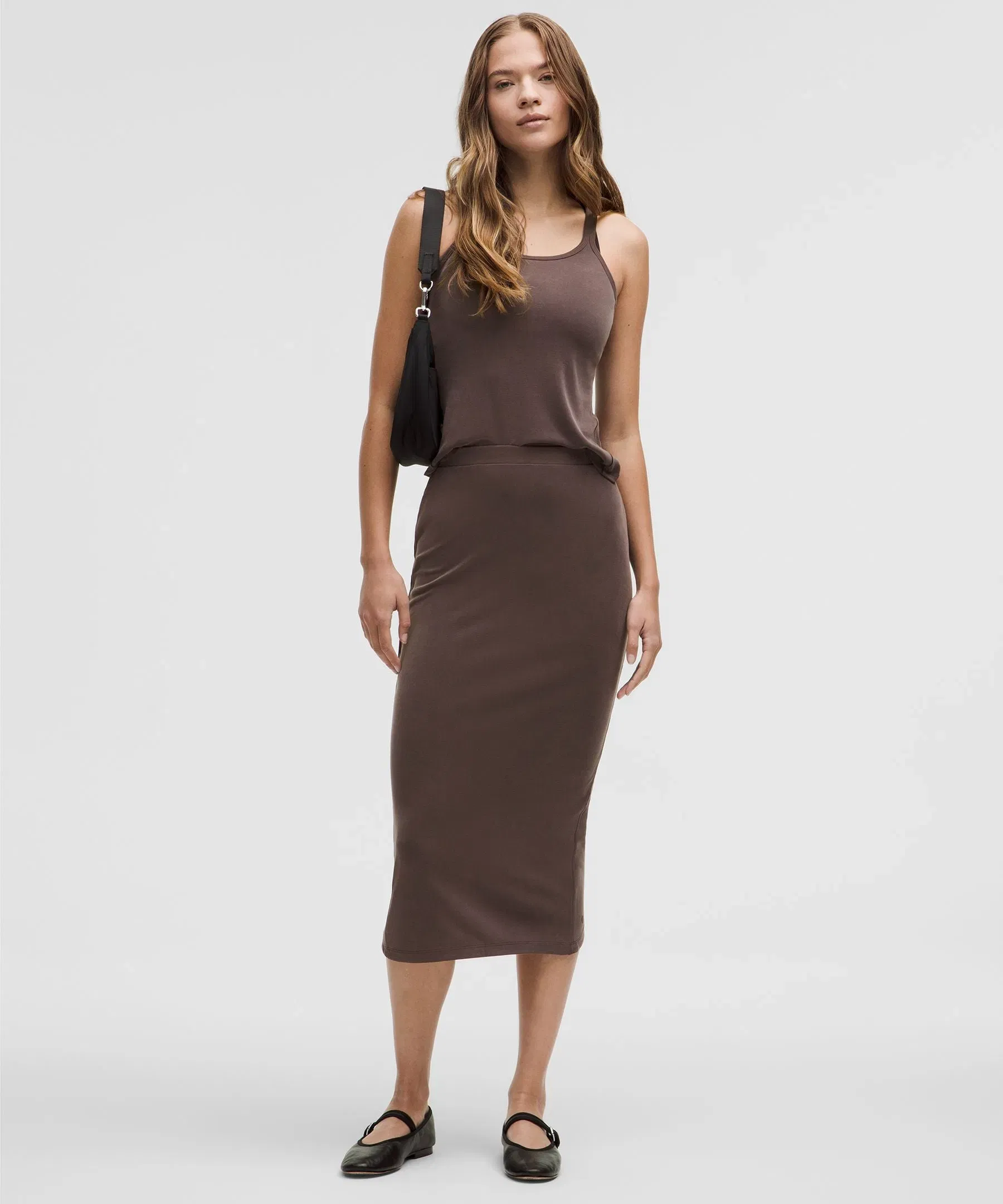 Lululemon Drapey Softstreme Column Midi Skirt