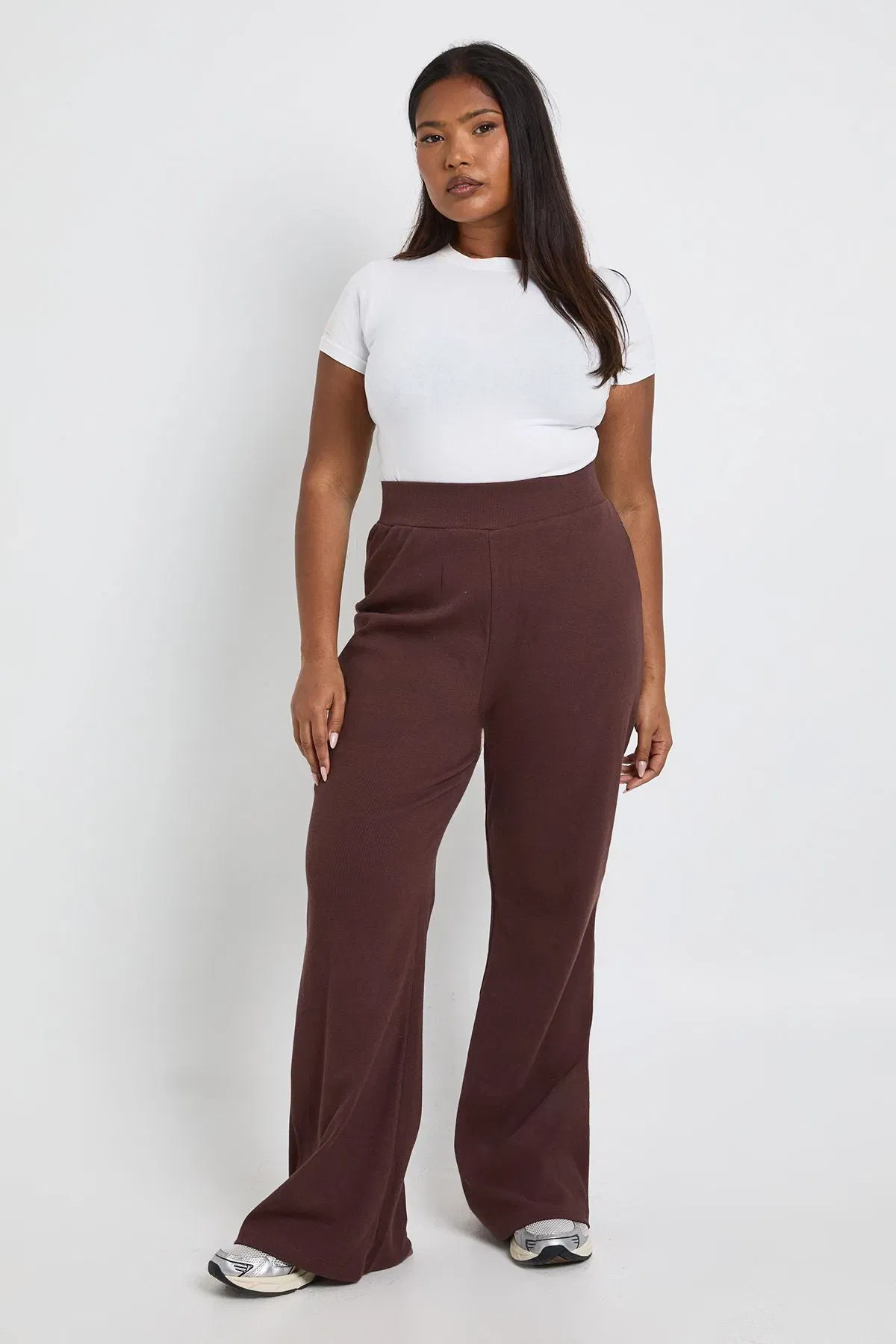 Plus Basic Rib Flared Legging