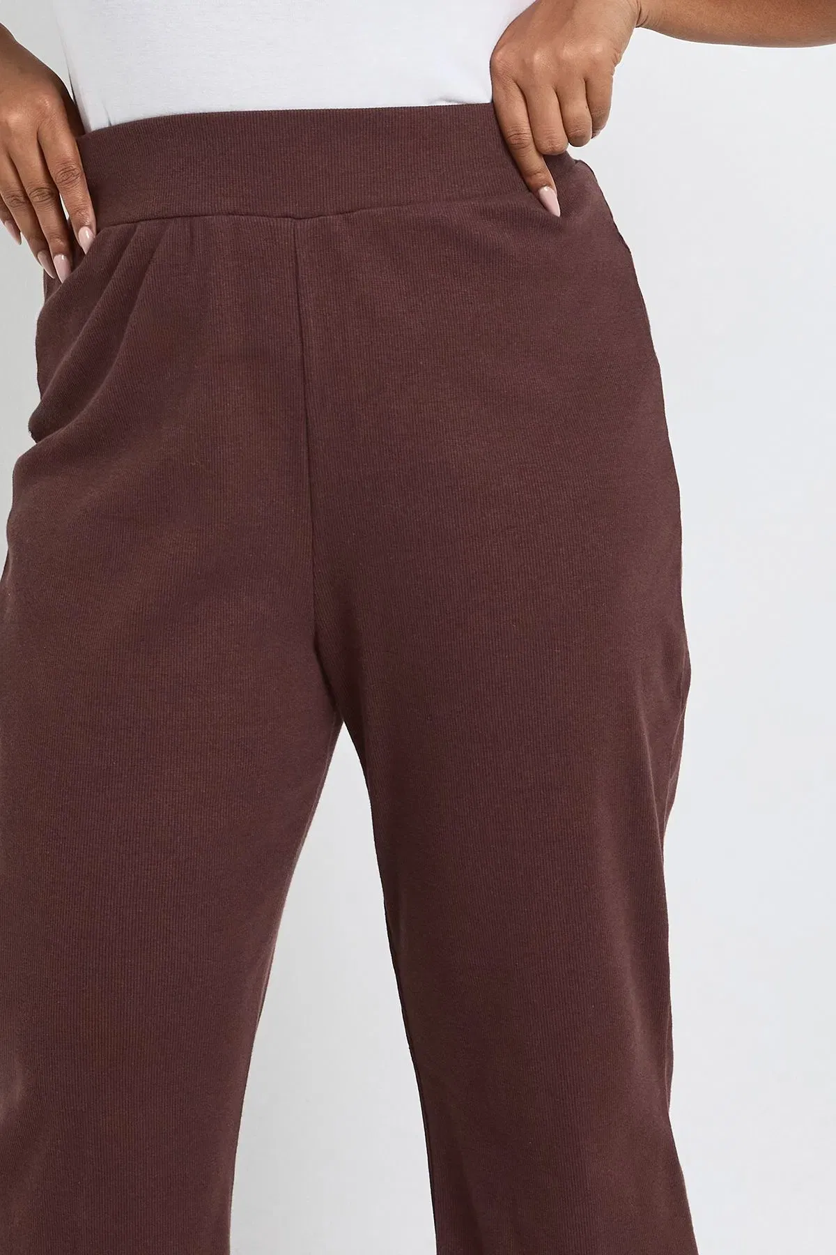 Plus Basic Rib Flared Legging