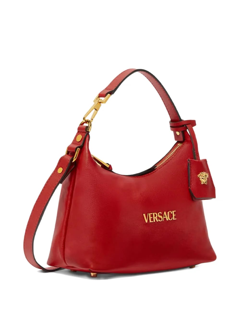 Tag logo-plaque leather shoulder bag
