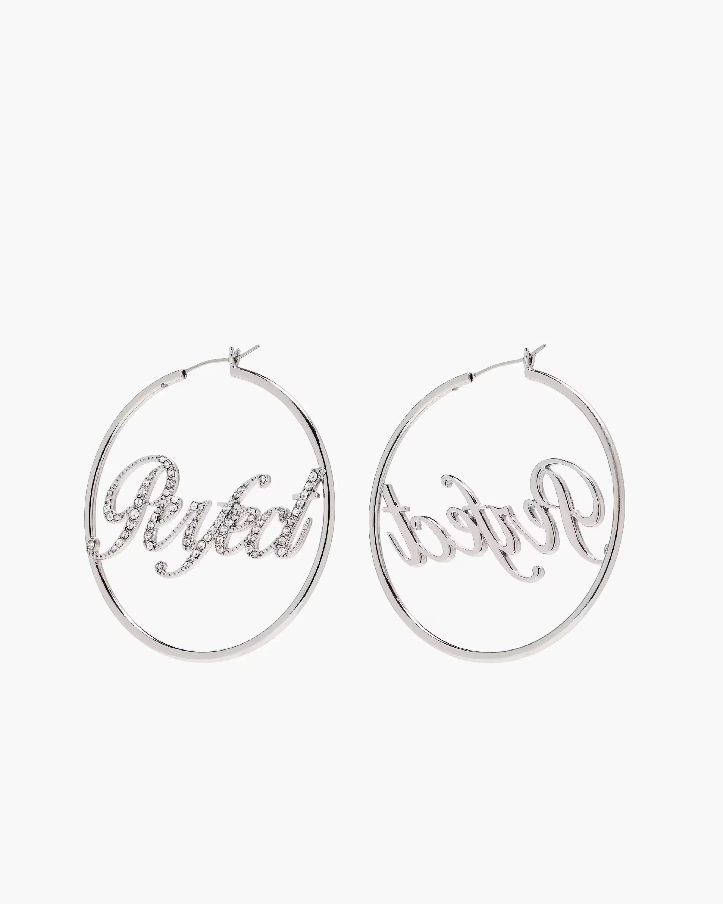 Marc Jacobs The Perfect Pave Hoop Earrings Silver/Crystal