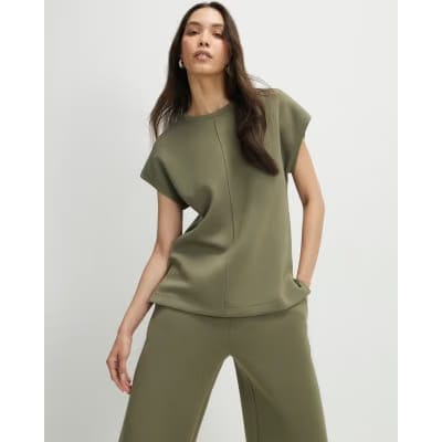 Khaki Premium Twill Short Sleeve Top