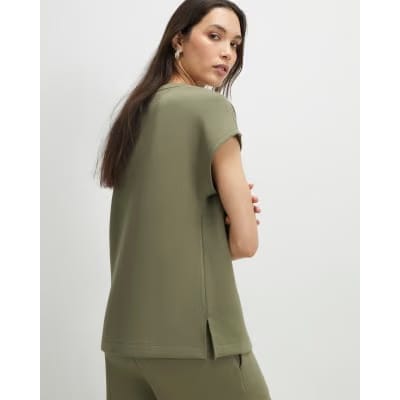Khaki Premium Twill Short Sleeve Top
