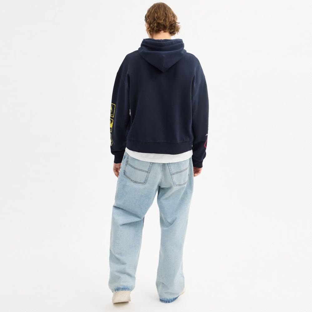 Dinosaur Collage Relaxed Hoodie In Organic Cotton