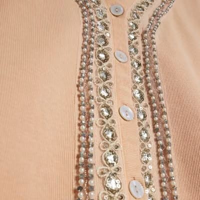 Orange Year Zero Embellished Trim Cardigan