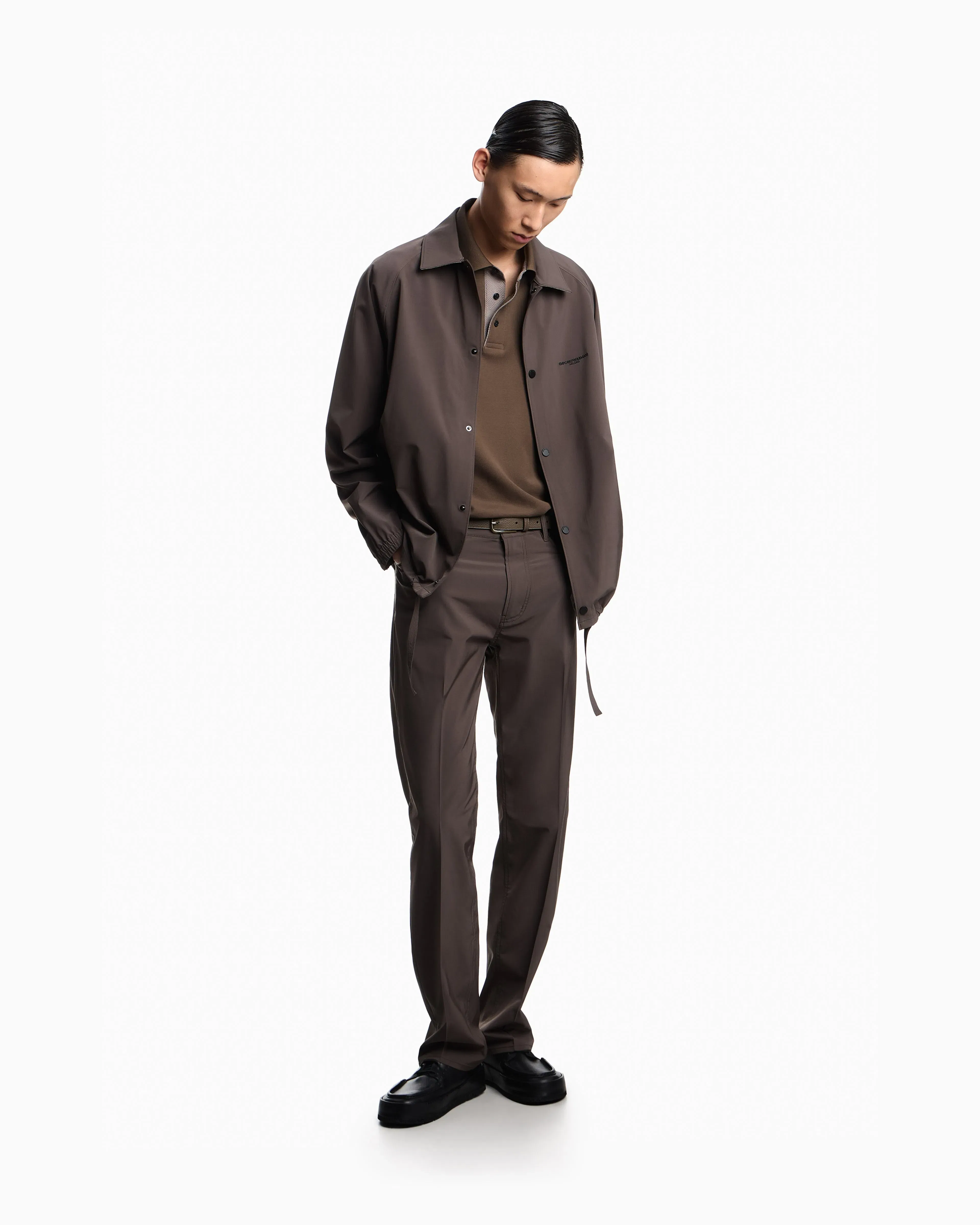 Emporio Armani Nylon blouson with logo embroidery