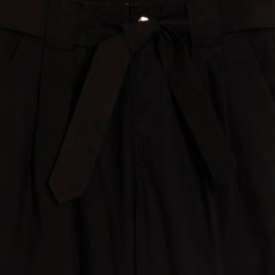 Black Belted Wide Leg Trousers