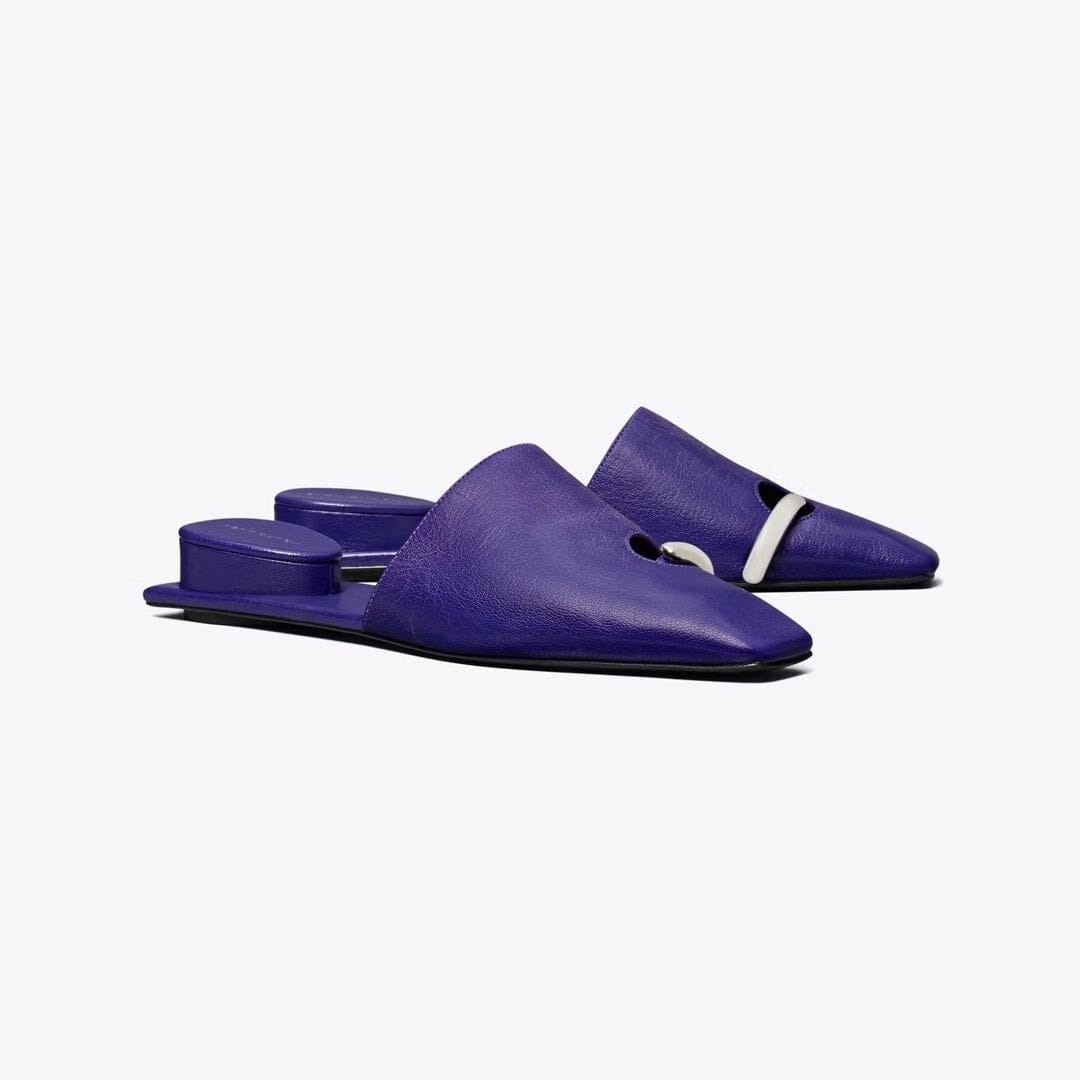 Tory Burch Pierced Mule BALLPOINT BLUE / SILVER