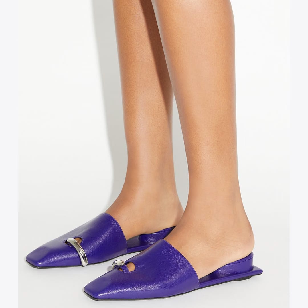 Tory Burch Pierced Mule BALLPOINT BLUE / SILVER