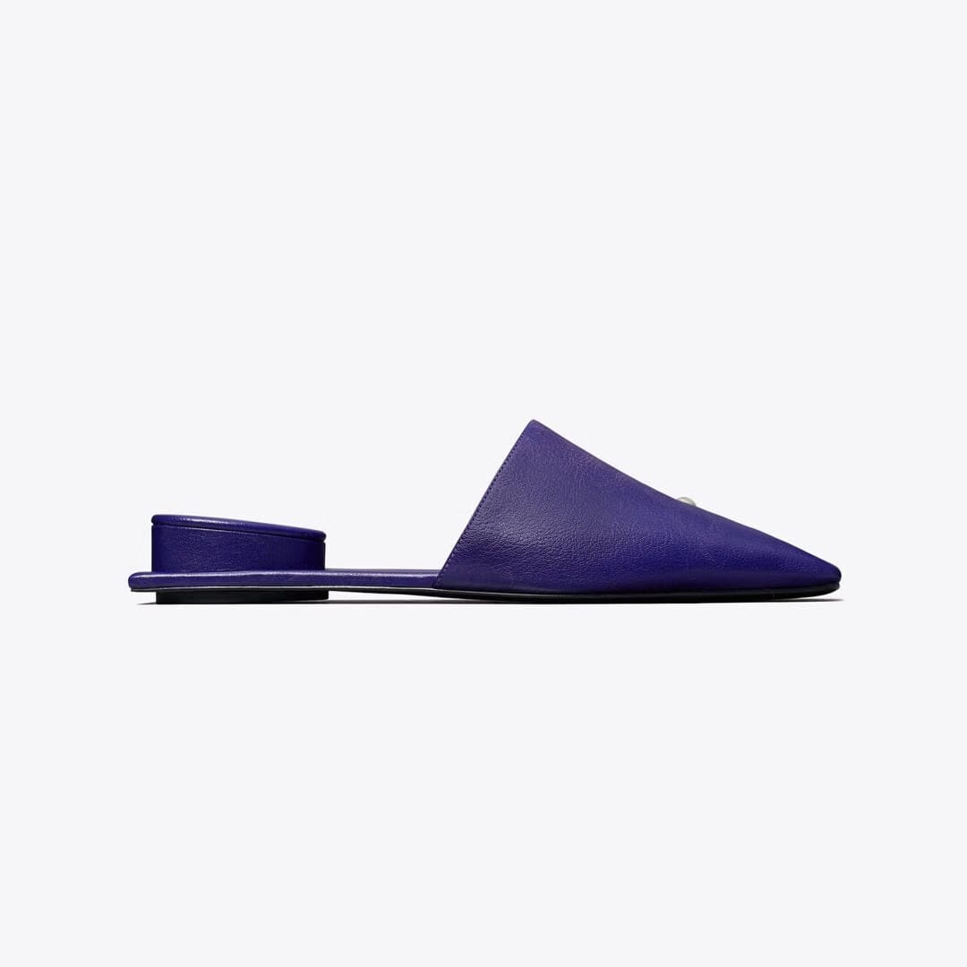 Tory Burch Pierced Mule BALLPOINT BLUE / SILVER