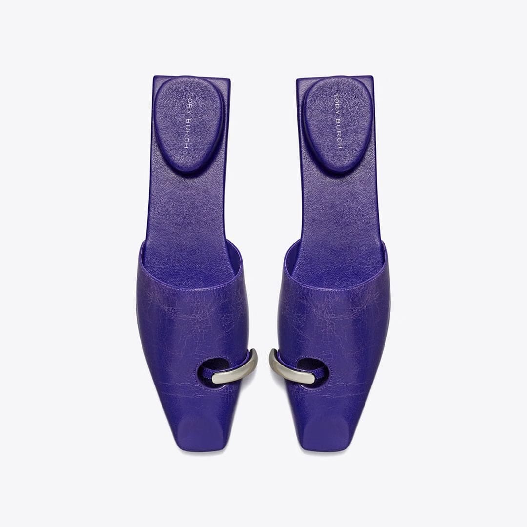 Tory Burch Pierced Mule BALLPOINT BLUE / SILVER