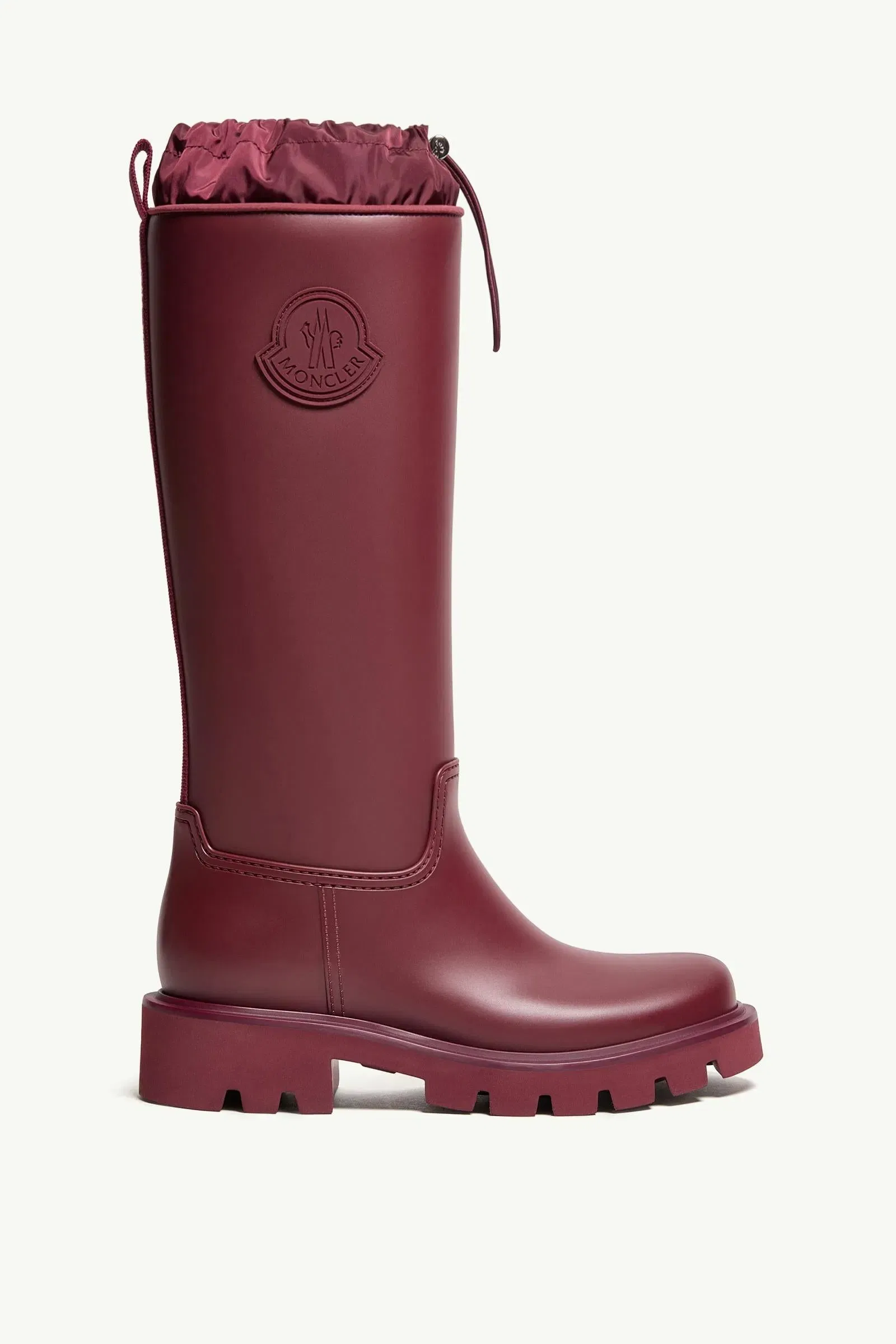 Moncler Kickstream High Rain Boots Burgundy